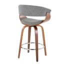 Vintage Mod - Mid Century Modern Fixed Height Counter Stool With Swivel With Round Footrest (Set of 2) by HouseOfZazla