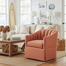 Solitude - Skirted Swivel Accent Chair With Hemp Like