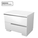 2 Drawer Nightstand, Bedside Table - White by HouseOfZazla