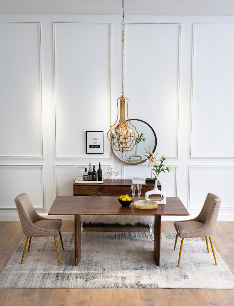 4 - Light Metal Chandelier, Hanging Light Fixture with Adjustable Chain for Kitchen Dining Room Foyer Entryway, Bulb Not Included