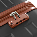 20-Inch Carry-On Luggage with Expandable Travel Bag Set, ABS Hard Shell Two-piece suitcase set, black and brown