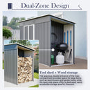 10'x4' Outdoor Metal Storage Shed for Garden Tools Lockable Door With Floor Frame by HouseOfZazla