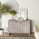 Accent Cabinet Farmhouse Style 3 Door Wooden Cabinet Sideboard Buffet Server Cabinet Storage Cabinet, For Living Room - Natural Wood Wash by Unique Piece Furniture