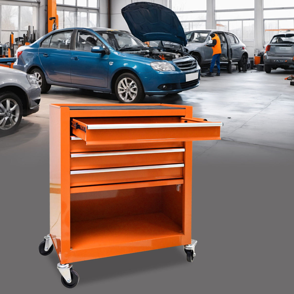 4 Drawers Multifunctional Tool Cart With Wheels, photo 23 of 38