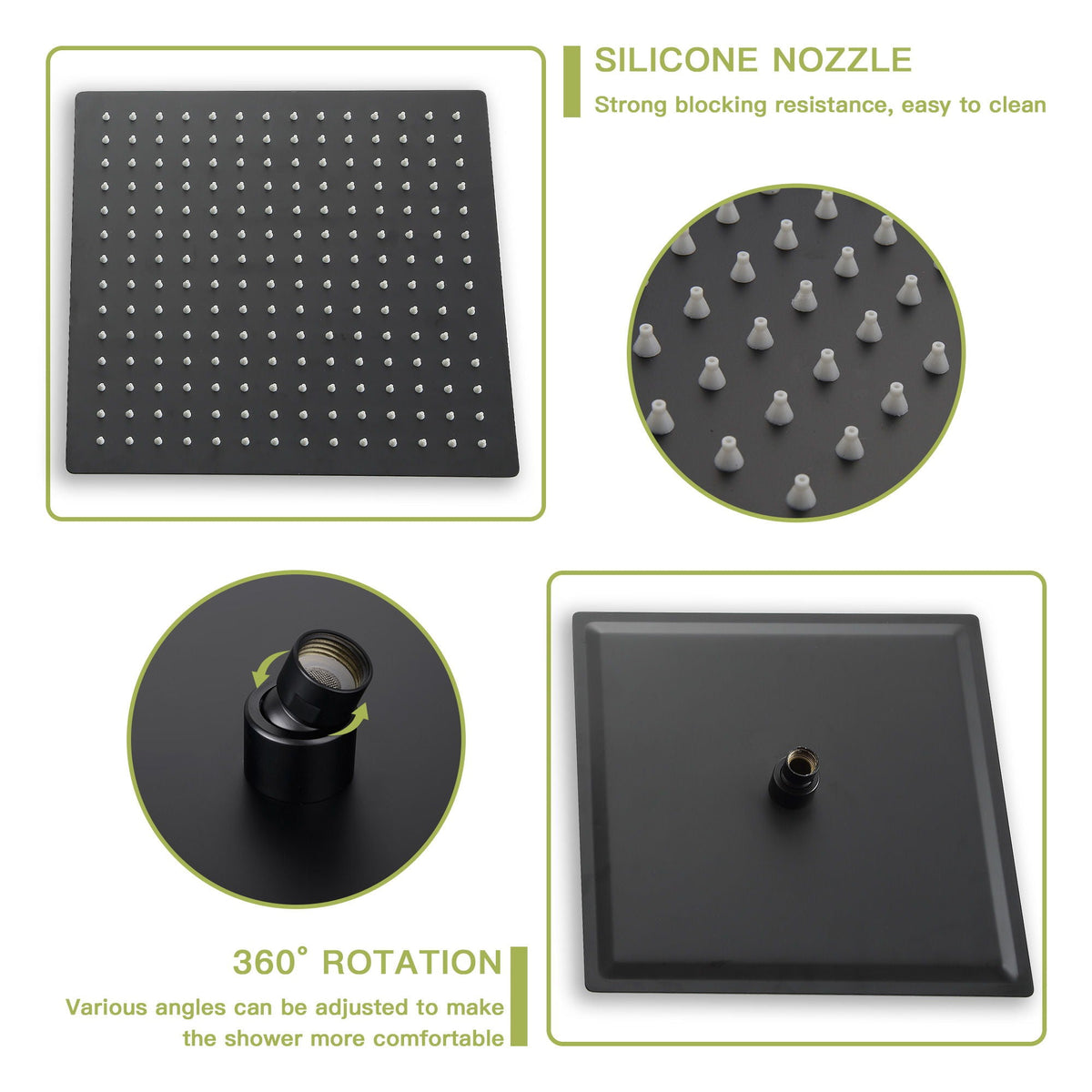 10" Square Dual Shower Head System Wall Mounted With Rough In Valve Modern Bathroom Fixture, photo 14 of 18