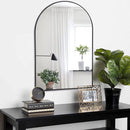 24x36 Inch Black Metal Framed Arched Bathroom Mirror by HouseOfZazla