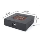 Outdoor 50000 BTU Propane Fire Pit, Dark Grey, with Tank Holder