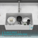 Sink - Apron-Front Reversible Single Bowl Kitchen Sink With Smooth And Ribbed Finishes - White by HouseOfZazla