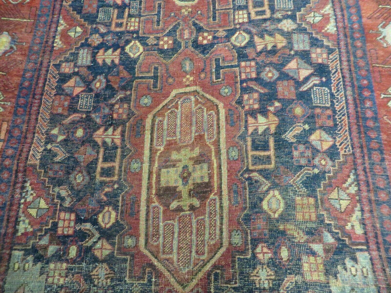 4' X 10' Antique Handmade Turkish Floral Tribal Oriental Wool Rug