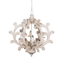 6 Light Chandelier, Hanging Light Fixture With Adjustable Chain For Kitchen, Bulb Not Included - White