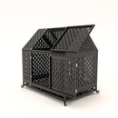 45' Heavy Duty Dog Crate Indestructible Pet Dog Cage Crate Kennel with Roof Top 2 Doors Removable Trays, Lockable Wheels, Escape-Proof for High Anxiety Large/Extra Dogs
