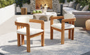 Set of 2 Outdoor Acacia Wood Dining Chairs with Cushions by HouseOfZazla