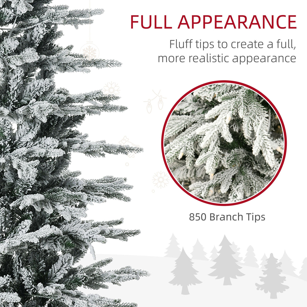 HOMCOM 7.5ft Tall Prelit Artificial Christmas Tree, photo 4 of 9