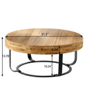 Modern Round Coffee Table With Wooden Carving Pattern by Unique Piece Furniture