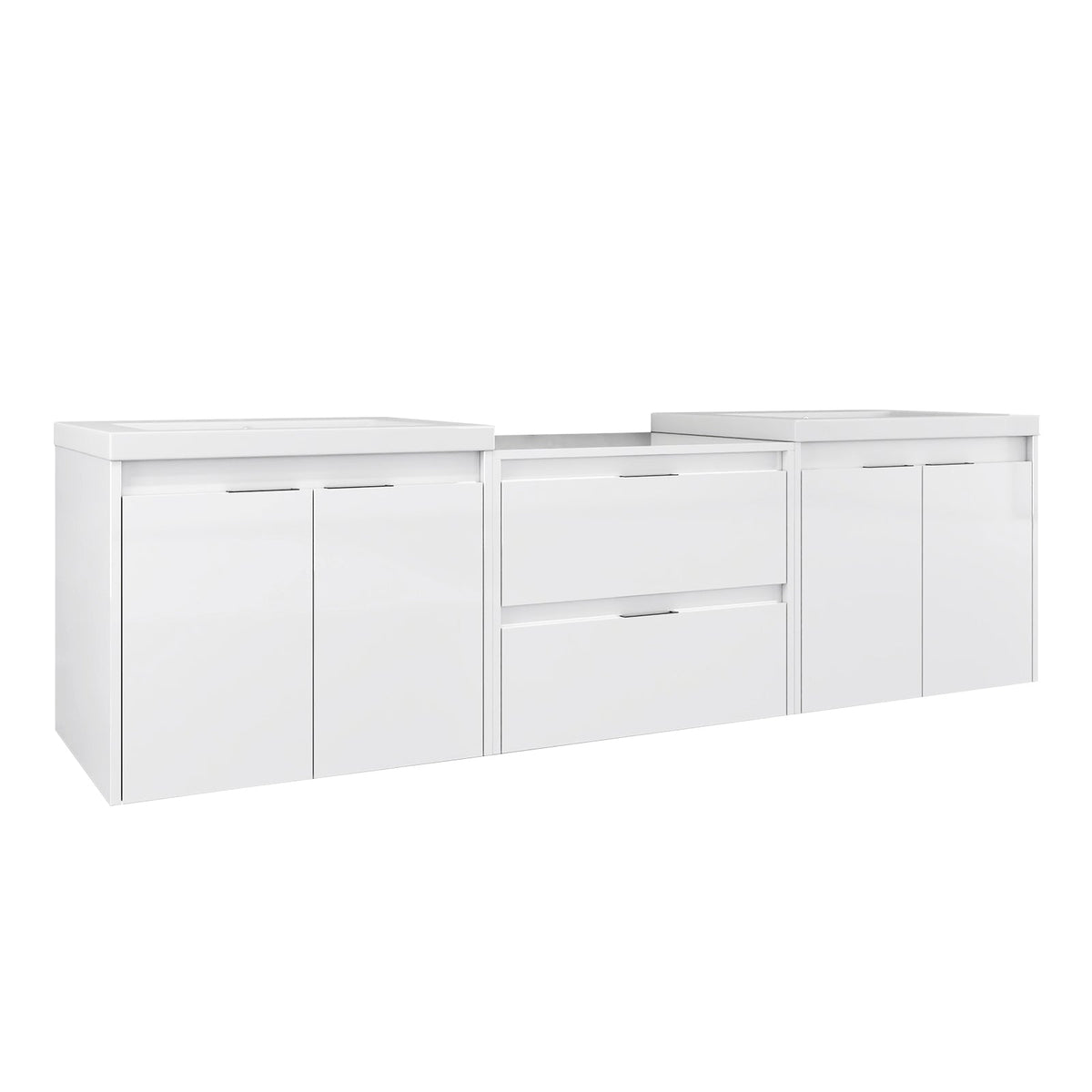 72" Bathroom Vanity With Resin Sink, Soft Close Doors, and 1-Side Cabinet, photo 10 of 10