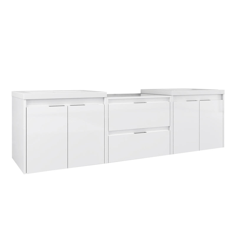 72" Bathroom Vanity With Resin Sink, Soft Close Doors, and 1-Side Cabinet, photo 10 of 10