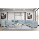 Saree - Chair - Light Teal Chenille & White