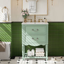 Wave Design Bathroom Vanity With Sink, 2 Drawers And Open Shelf by Unique Piece Furniture