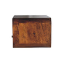 Large Floating Bedside, Curve Open Upper Slot, 1 Drawer, Chestnut