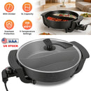 6L Electric Hot Pot with Divider 1100W Dual-Flavor Pot Shabu Shabu Pot Non-Stick with 5-Temp Control for Shabu Shabu Fondue Perfect for Family Gatheri