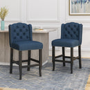 Vienna Fabric Tufted Counter Stool With Nailhead Accents (Set of 2) by HouseOfZazla