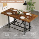 Counter Height Dining Rectangular Kitchen Table For 6 - Brown / Black by HouseOfZazla