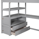 Loft Bed With Desk, Shelves, 2 Drawers, Storage Staircase by HouseOfZazla