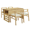 5 Piece Extendable Wood Square Dining Table Set With 2 Drop Leaves by HouseOfZazla