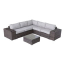 Modern Patio Rattan Sectional Set With Cushions by Unique Piece Furniture