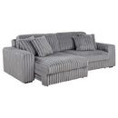 Jacana Corduroy Upholstered Dual Power Chaise Sofa Grey