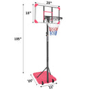 Kids Basketball Hoop Adjustable 5.6-7ft with Wheels