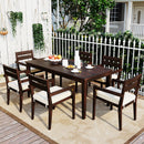 Acacia Wood Outdoor Dining Table And Chairs Suitable For Patio, Balcony Or Backyard