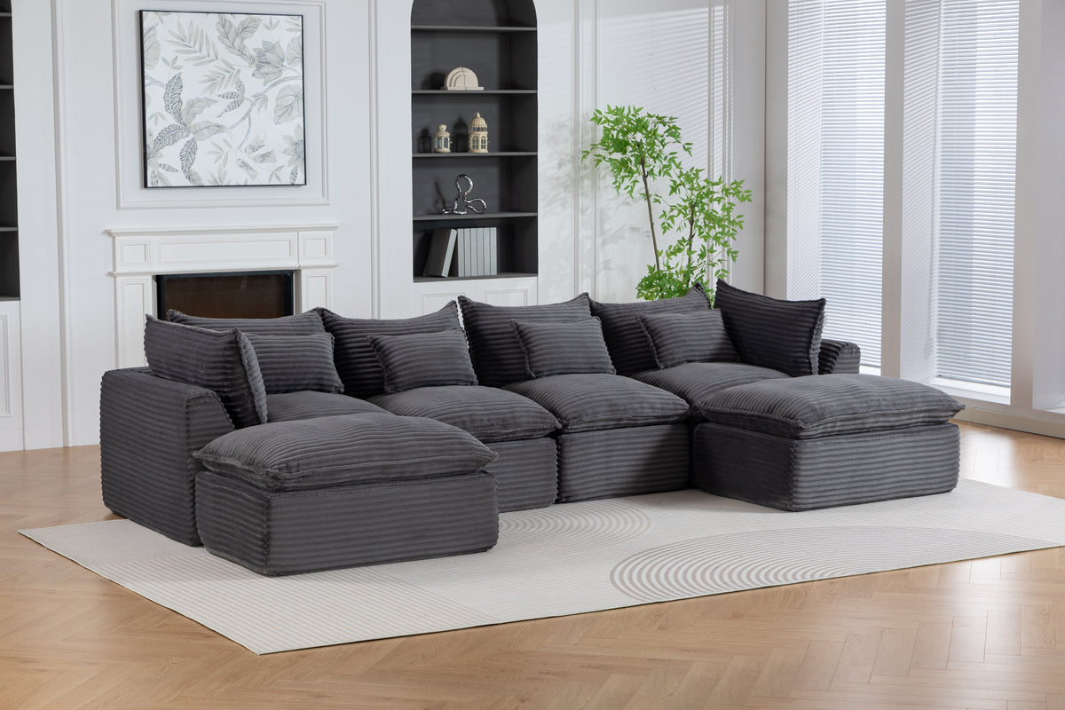 129.8" Width Cloud Couch Oversized Modular Sectional Sofa, photo 3 of 10