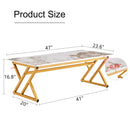 A modern minimalist style marble patterned coffee table with golden metal legs. Computer desk. Game table. Tea table. CT-XX