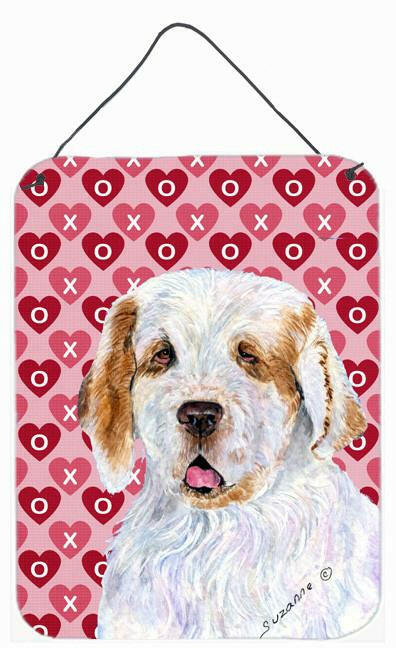 Clumber Spaniel Hearts Love and Valentine's Day Wall or Door Hanging Prints