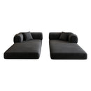 78.8' Compression Sofa,Convertible Floor Sofa Bed-with Pillow Back Support Armrest,Comfy Futon Couch Sleeper Bed,Loveseats Boneless Modular Sectional Sofa,Corduroy fabric,for Living Room,Bedroom,Black by HouseOfZazla