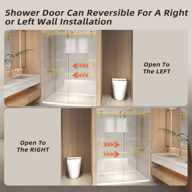 44-48" x 76" Frameless Sliding Shower Door, photo 8 of 10
