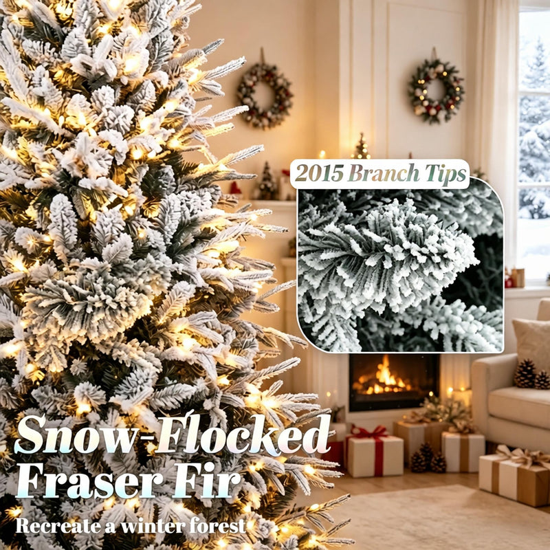 Pre-lit Flocked Christmas Tree, photo 4 of 9