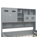 Daybed With All-In-One Cabinet And Shelf