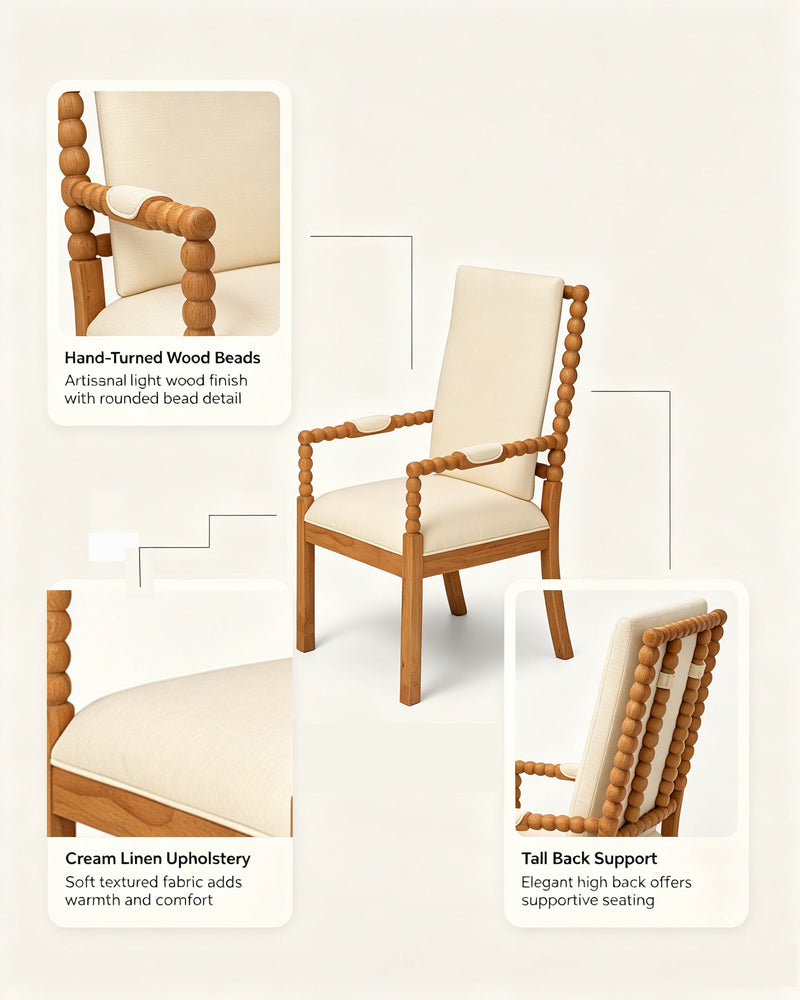 Set of 2 Rubber Wood Dining Chairs, photo 5 of 10