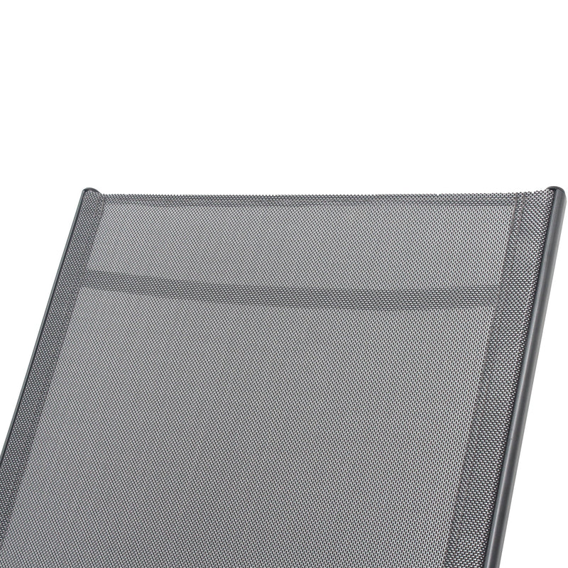 2 Pieces Set Outdoor Patio Swimming Pool Lounge Gray Color with Pillow