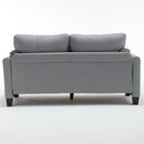 68.5" Modern Style Button Tufted Linen Upholstered Loveseat Sofa, Two Seat Sofa Couch, Living Room Sofa for Home or Office, Gray