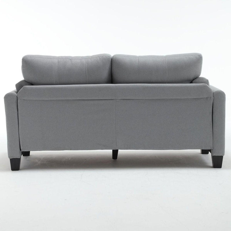 68.5" Modern Style Button Tufted Linen Upholstered Loveseat Sofa, Two Seat Sofa Couch, Living Room Sofa for Home or Office, Gray