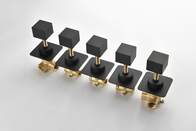 3/4" Cast Metal Volume Control Valve 3-Piece Extra High Flow Master Shower Volume Control Adjustable brass handle valve body, 1 piece each on the left and right