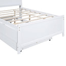 Full Size Platform Bed With Storage LED Headboard, Twin Trundle And 3 Drawers - White by HouseOfZazla