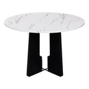 5 Piece Round Dining Table Set, Dining Table And 4 Upholstered Chairs For Dining Room, Kitchen Room, Living Room - White / Gray