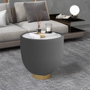 Modern Round Sintered Stone Pattern Tabletop Side Table