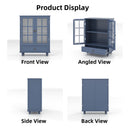 Minimalist Buffet Cabinet With Double Glass Doors And Drawer by HouseOfZazla