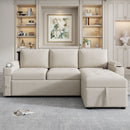 Convertible L Shaped Sofa Couch With Storage, Cup Holders, USB Ports by HouseOfZazla
