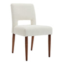 Accent Chairs Set of 2, Boucle Chairs with Solid Woood, Upholstered Dining Chairs for Living Room, Kitchen, Bedroom, Beauty Room,Dining room-Cream
